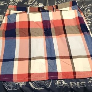 Croft & Barrow White and Blue Plaid Skort